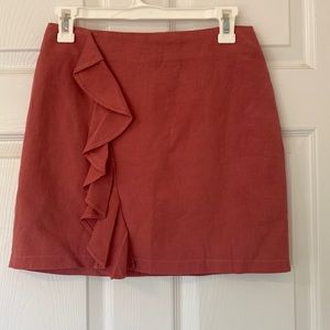 Love Riche dusty rose miniskirt with ruffle size small
